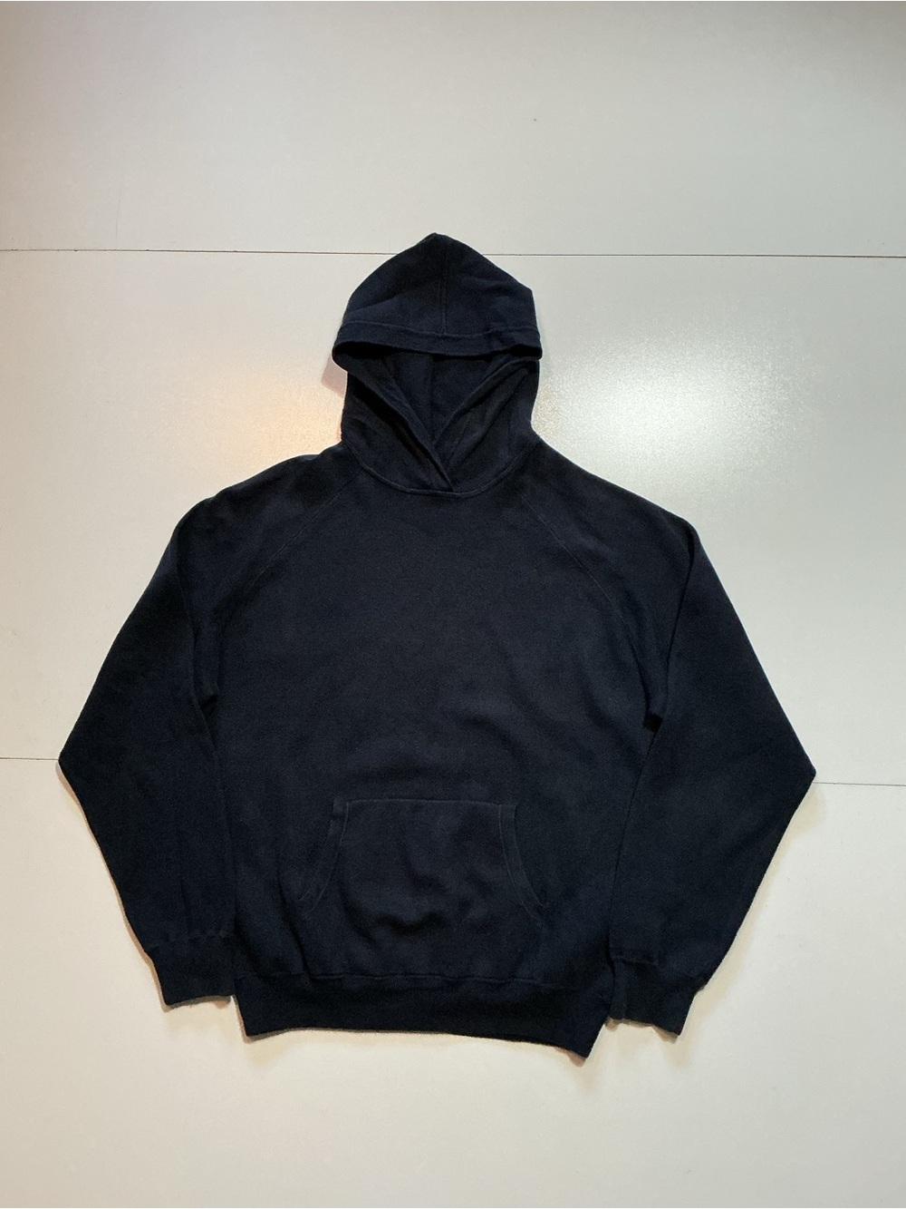 Naadam Cotton Cashmere Blend Knit Navy Blue Pullover Hoodie